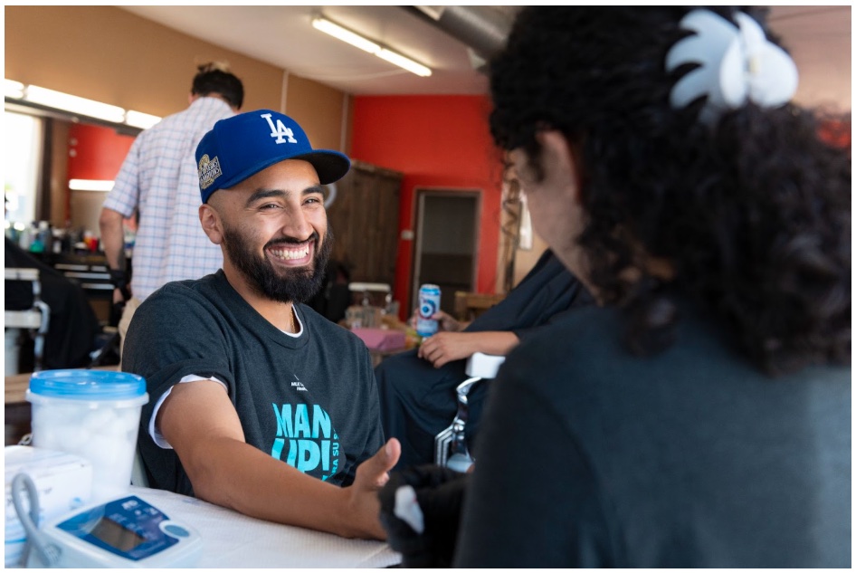 Dodgers fan receiving healthcare